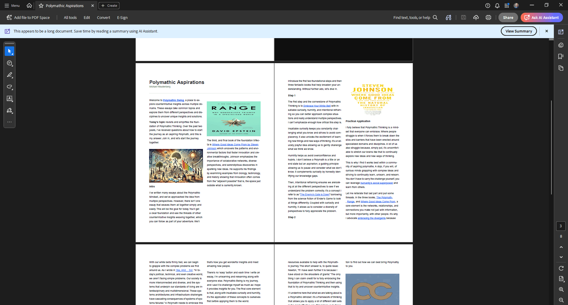 PDF article spread with typeset body text and inline image